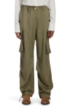 Golden Goose Military Green Viscose Cargo Trousers In Kalamata