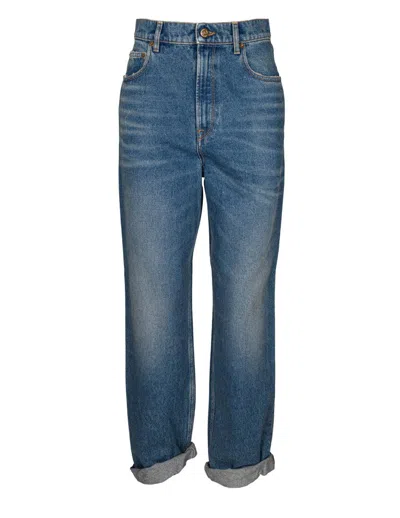 Golden Goose Wide-leg Cotton Jeans In Blue