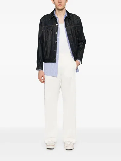 Golden Goose Wide-leg Cotton Track Pants In White