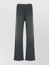 Golden Goose Wide Leg Cotton Trousers Logo In Black