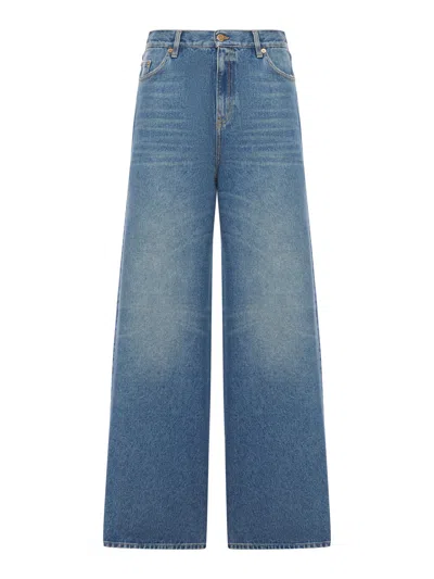 Golden Goose Deluxe Brand Women Wide Leg Five-pocket Jeans In Blue