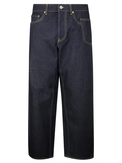 Golden Goose Deluxe Brand Baggy Jeans With Rigito Fabric In Blue