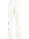 Golden Goose Wide-leg Track Pants With Graphic Star Motifs In White