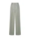 Golden Goose Women's Wide-leg Light Wool Trousers In Green