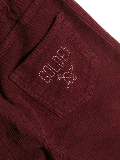 Golden Goose Kids' Wide Leg Pants With Embroidery In Bordeaux