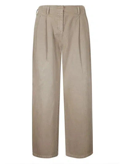 Golden Goose Wide-leg Pants With Front Pleats In Gray