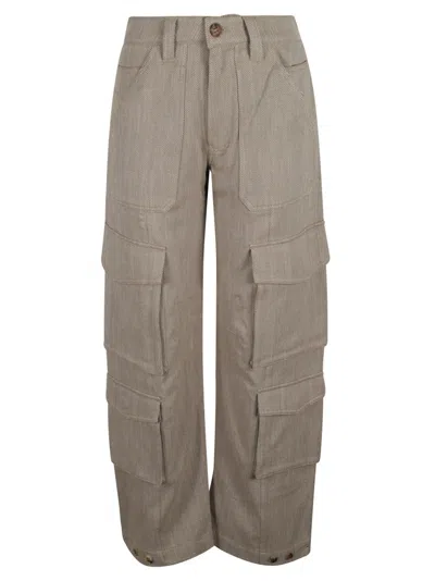 Golden Goose Wide Leg Patterned Cargo Pants In Dark Olive