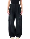 Golden Goose Wide Leg Denim Trousers Pleats Pockets In Blue