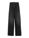 Golden Goose Wide Leg Pleated Denim In Black