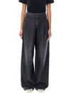 Golden Goose Journey Wide Leg Jeans In Black