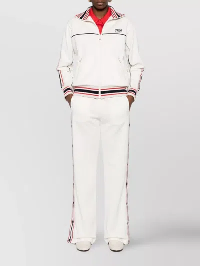Golden Goose Wide-leg Track Pants Button Detailing In White