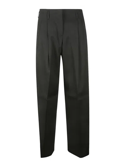 Golden Goose Golden Ws Pant Wide Leg Light Dry Wool Gabardine In Black