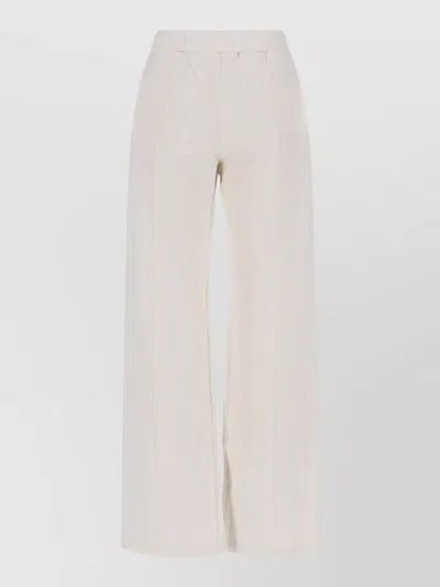 Golden Goose Wide Leg Trousers Star Embellishments Pockets In Neutral