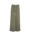 Golden Goose Wide Leg Trousers With Drawstring Waist In Green