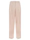 Golden Goose Wide-leg Wool Pants With Pleats In Pink