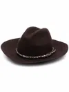 GOLDEN GOOSE WIDE-SHAPED HAT ADORNED WITH STUDS