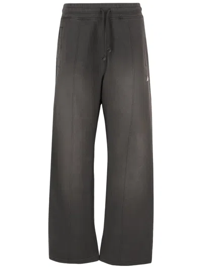 Golden Goose Wide-leg Cotton Pants With Drawstring In Black