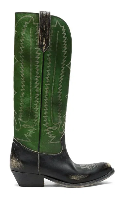 Golden Goose Wish Star Boot In Green