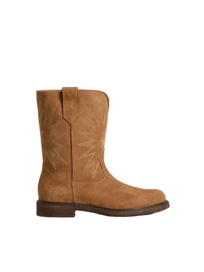 Golden Goose Wish Star Biker Suede Cowboy Boots In Brown