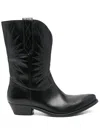Golden Goose Wish Star Pointed Toe Western Boot In Black