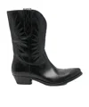 Golden Goose Wish Star Pointed Toe Western Boot In Black