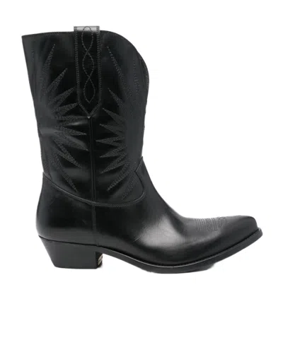 Golden Goose Wish Star Boots In Black