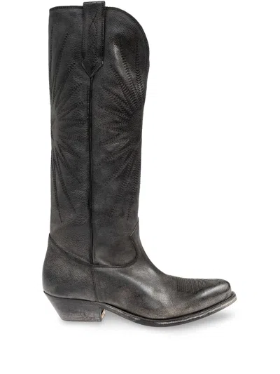 Golden Goose Wish Star Boots In Grey