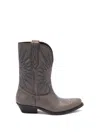 Golden Goose Star-embroidered Leather Boots In Gray