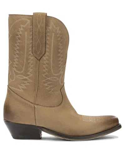 Golden Goose "wish Star" Cowboy Ankle Boots In Brown
