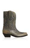 Golden Goose Wish Star Embroidered Leather Boots In Grey