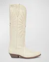 Golden Goose Wish Star Knee Leather Cowboy Boots In Buttercream