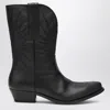 Golden Goose Wish Star Low Black Leather Boots In Black