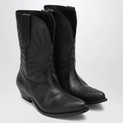 Golden Goose Wish Star Low Black Leather Boots Men