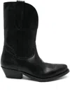 Golden Goose Wish Star Texan Boots In Black Leather In 黑色