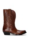 Golden Goose Wish Star Low Boots With Embroideries Leather Upper In Black