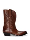 Golden Goose Wish Star Low Boots With Embroideries Leather Upper In Black