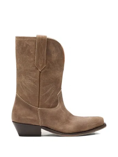 Golden Goose Wish Star Low-heel Boots In Brown