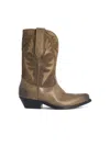 Golden Goose 'wish Star Low' Khaki Leather Boots In Green