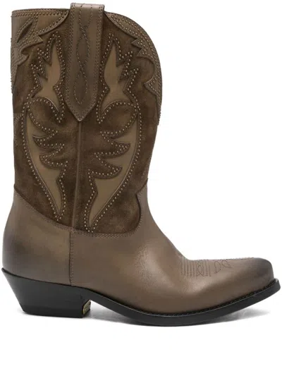 Golden Goose Wish Star Low Leather Boots In Brown