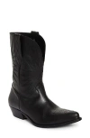 Golden Goose Wish Star Pointed Toe Western Boot In Black