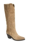 Golden Goose Wish Star Pointed Toe Western Tall Boot In Sand