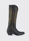 Golden Goose Low Wish Star Cowboy-style Boots In Black