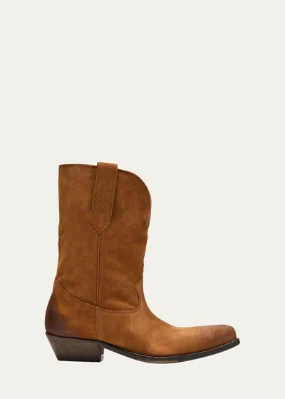 GOLDEN GOOSE WISH STAR SUEDE COWBOY BOOTS