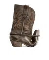 Golden Goose Black Leather Western Boots In Brown