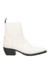 Golden Goose Woman Ankle Boots Off White Size 8 Leather In Off White
