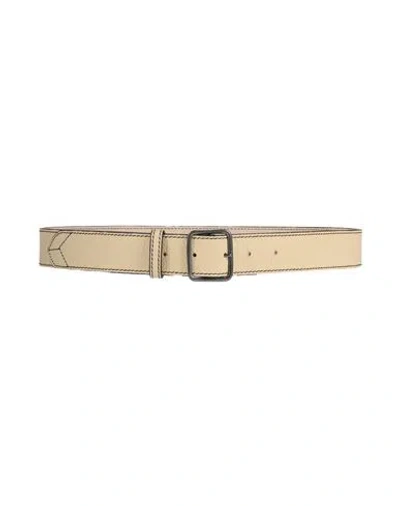 Golden Goose Woman Belt Cream Size 38 Leather In White