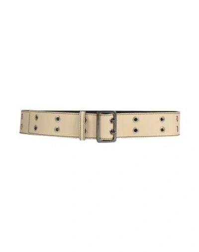 Golden Goose Woman Belt Ivory Size 34 Leather In White