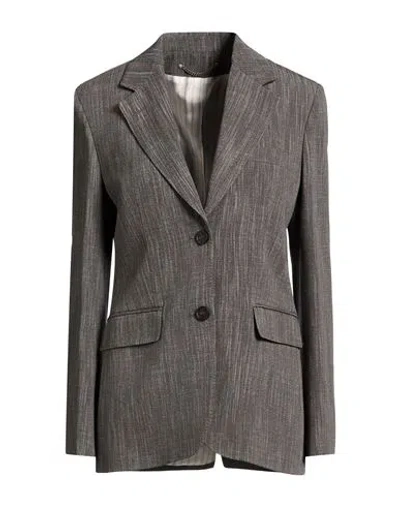 Golden Goose Woman Blazer Charcoal Size 6 Virgin Wool, Viscose, Polyester In Gray