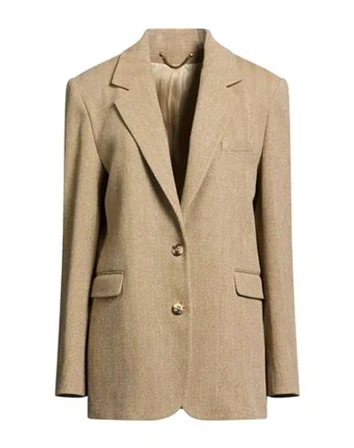 Golden Goose Woman Blazer Light Brown Size 12 Linen, Cotton, Elastane In Neutral