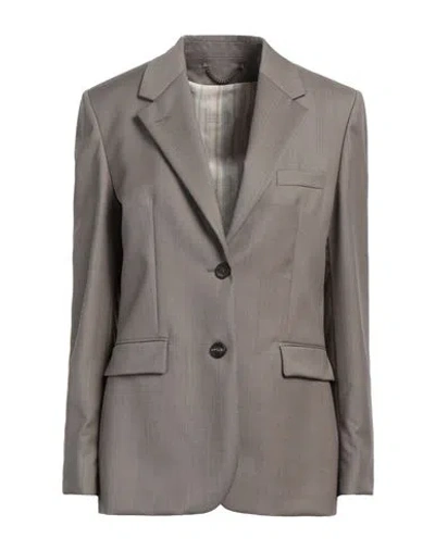 Golden Goose Woman Blazer Taupe Size 6 Virgin Wool In Grey
